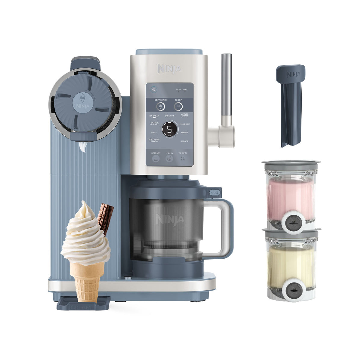 Ninja CREAMi Scoop & Swirl NC702EU — Machine à glaces 13 en 1, bleue — photo 1