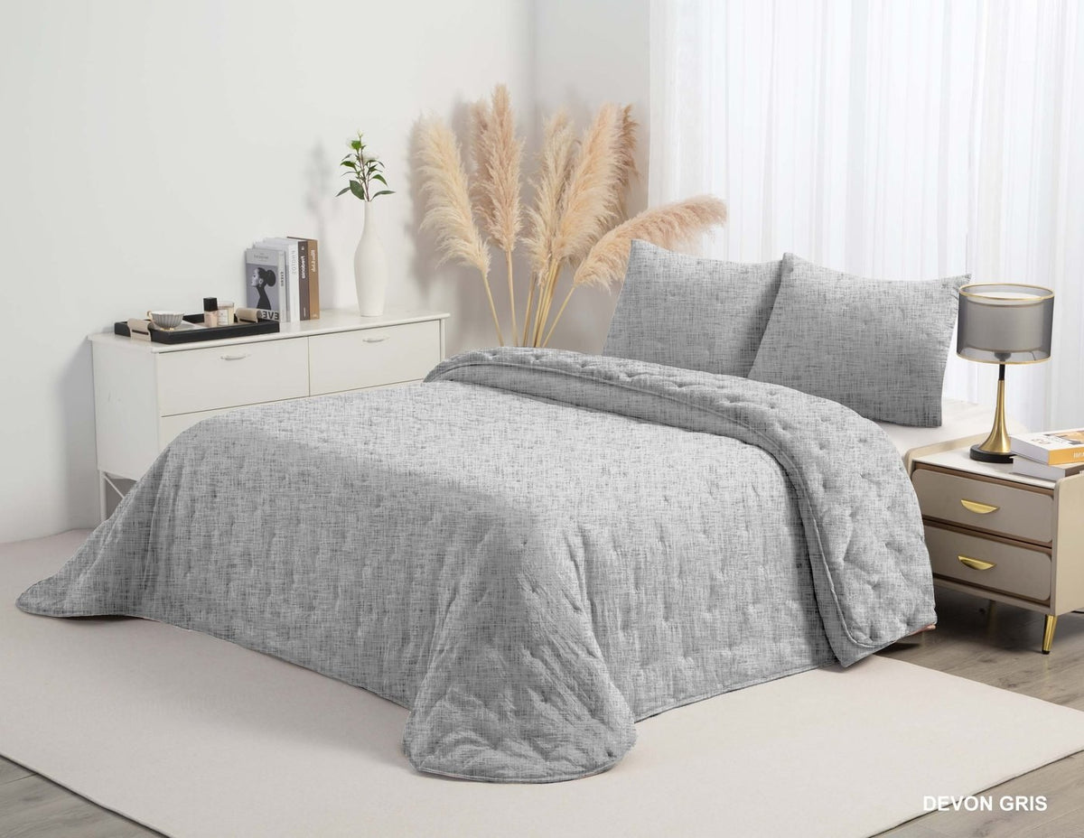 Comforter réversible mink Polo Polo Devon — Gris
