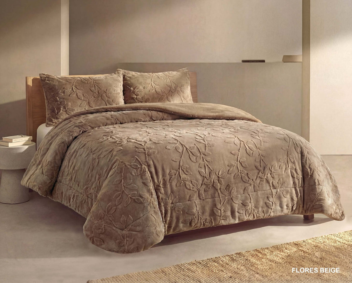 Comforter sherpa Polo Polo Flores — Beige